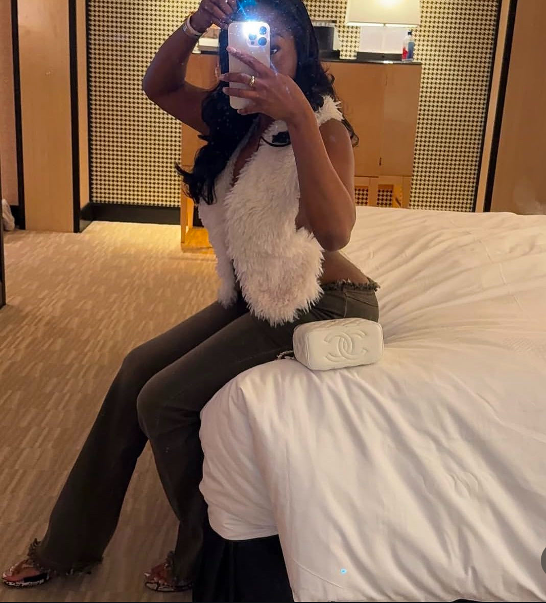 BANK$ FAUX FUR TOP