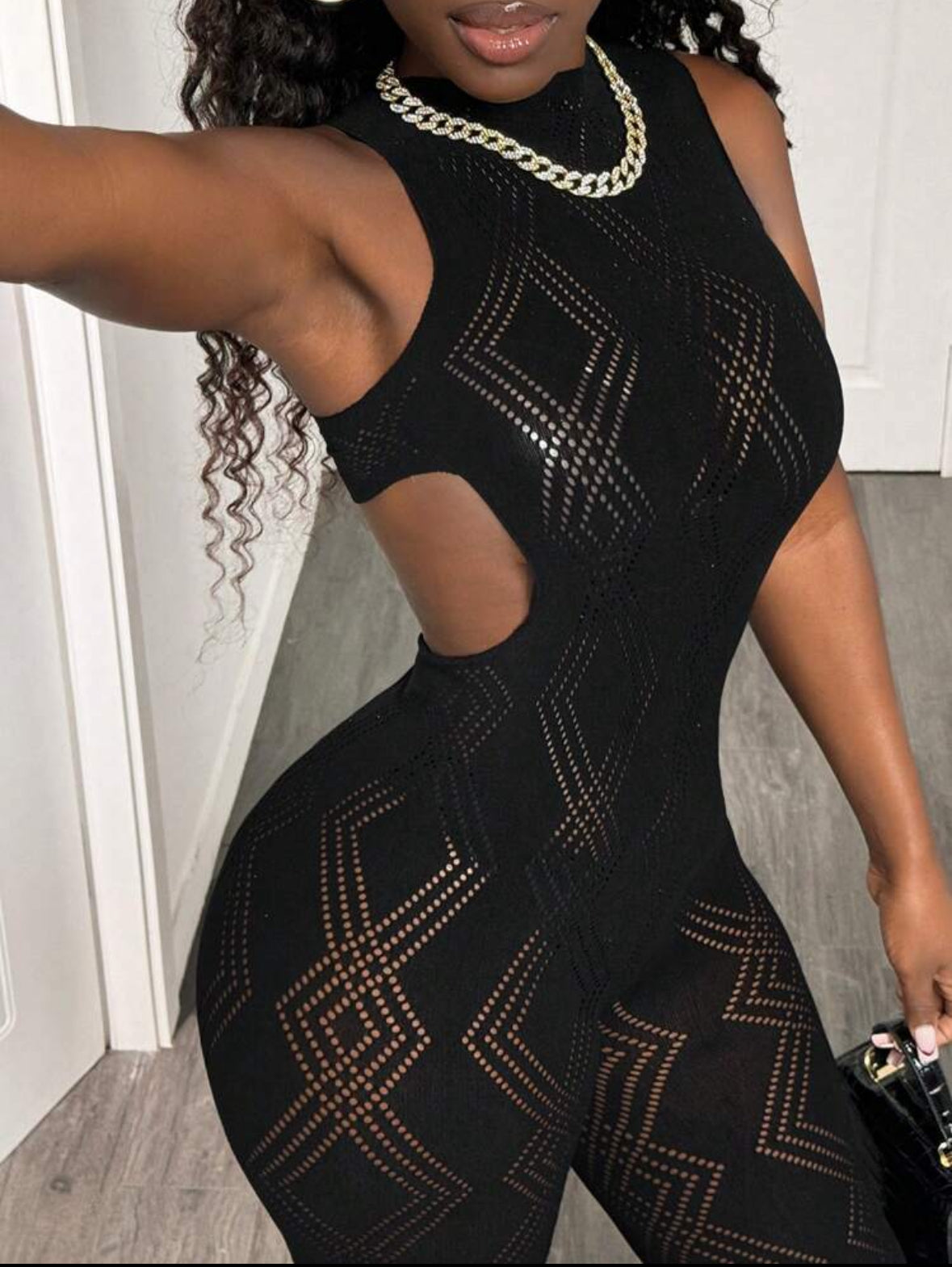 Midnight Illusion Jumpsuit (One Size)