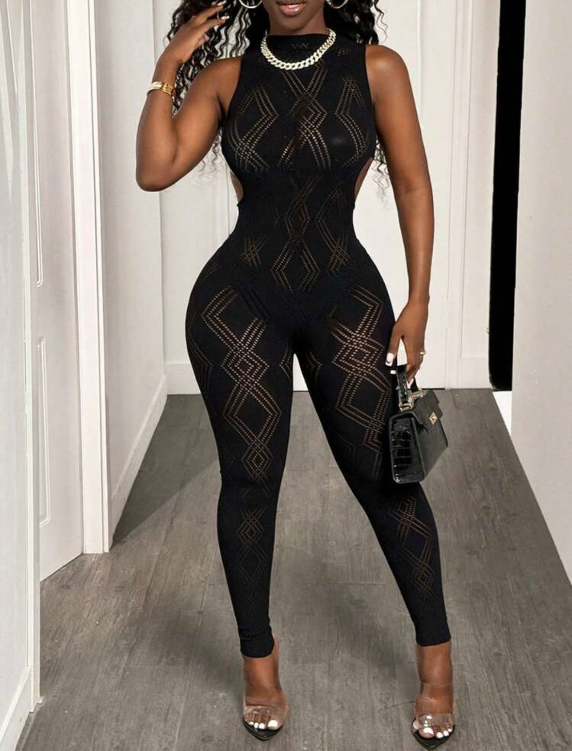 Midnight Illusion Jumpsuit (One Size)