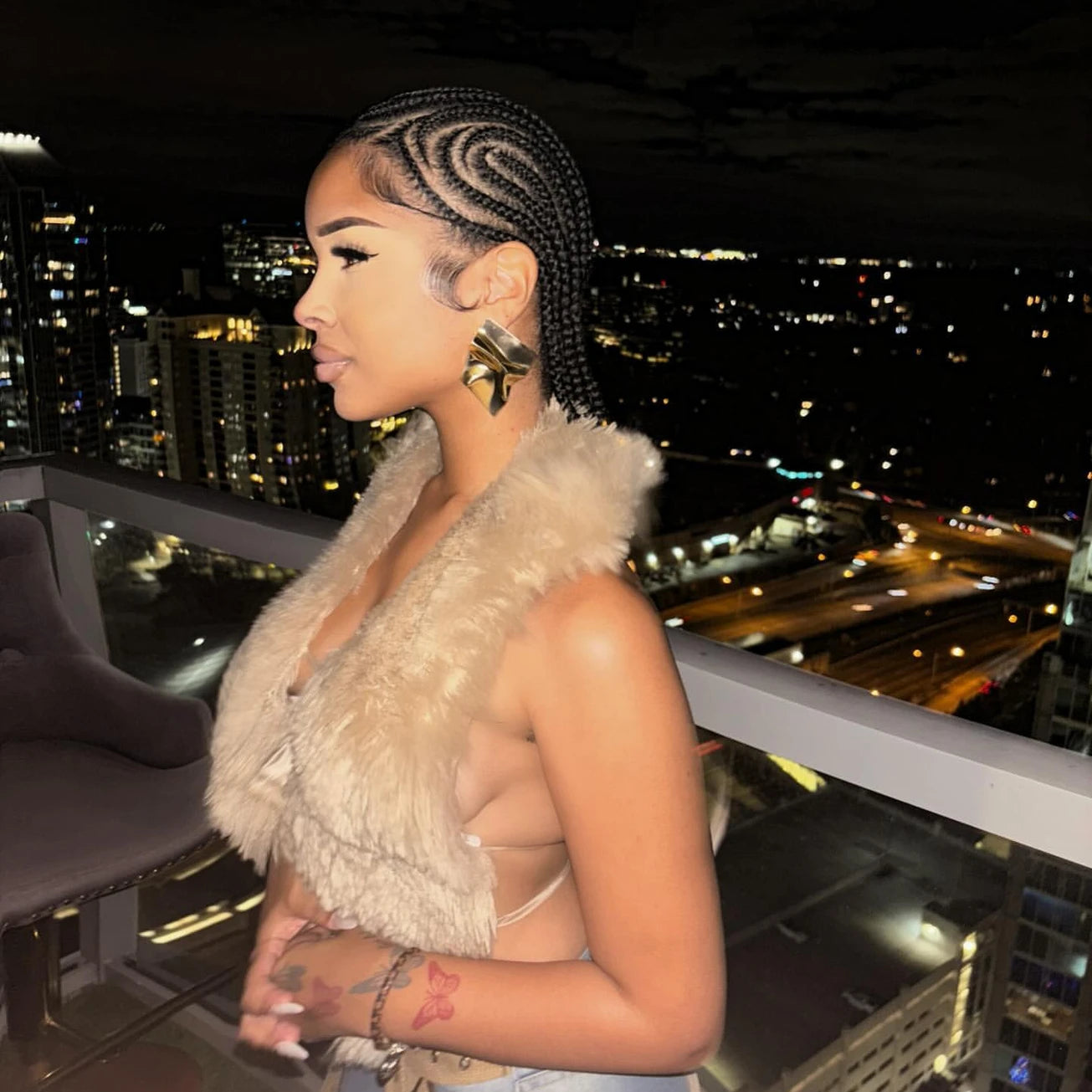 BANK$ FAUX FUR TOP