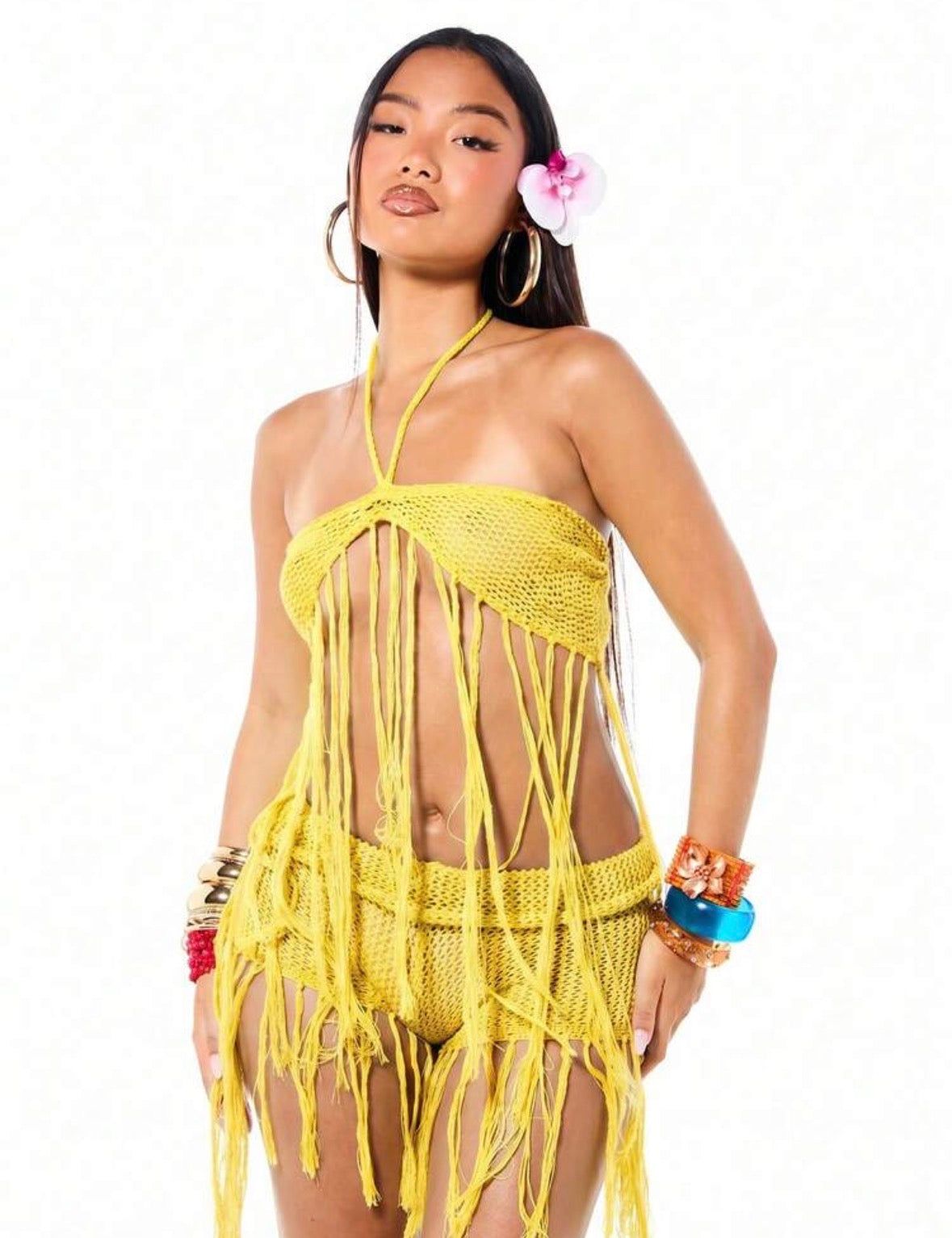 Tropics Knitted Fringe Set