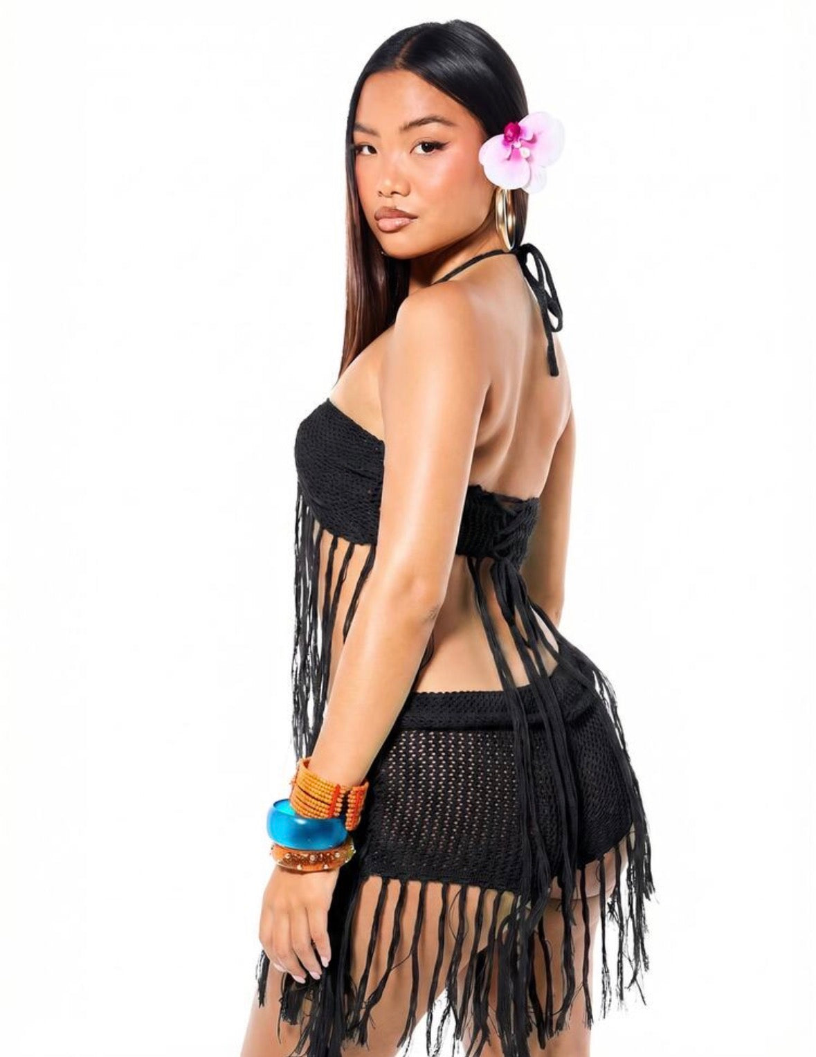 Tropics Knitted Fringe Set