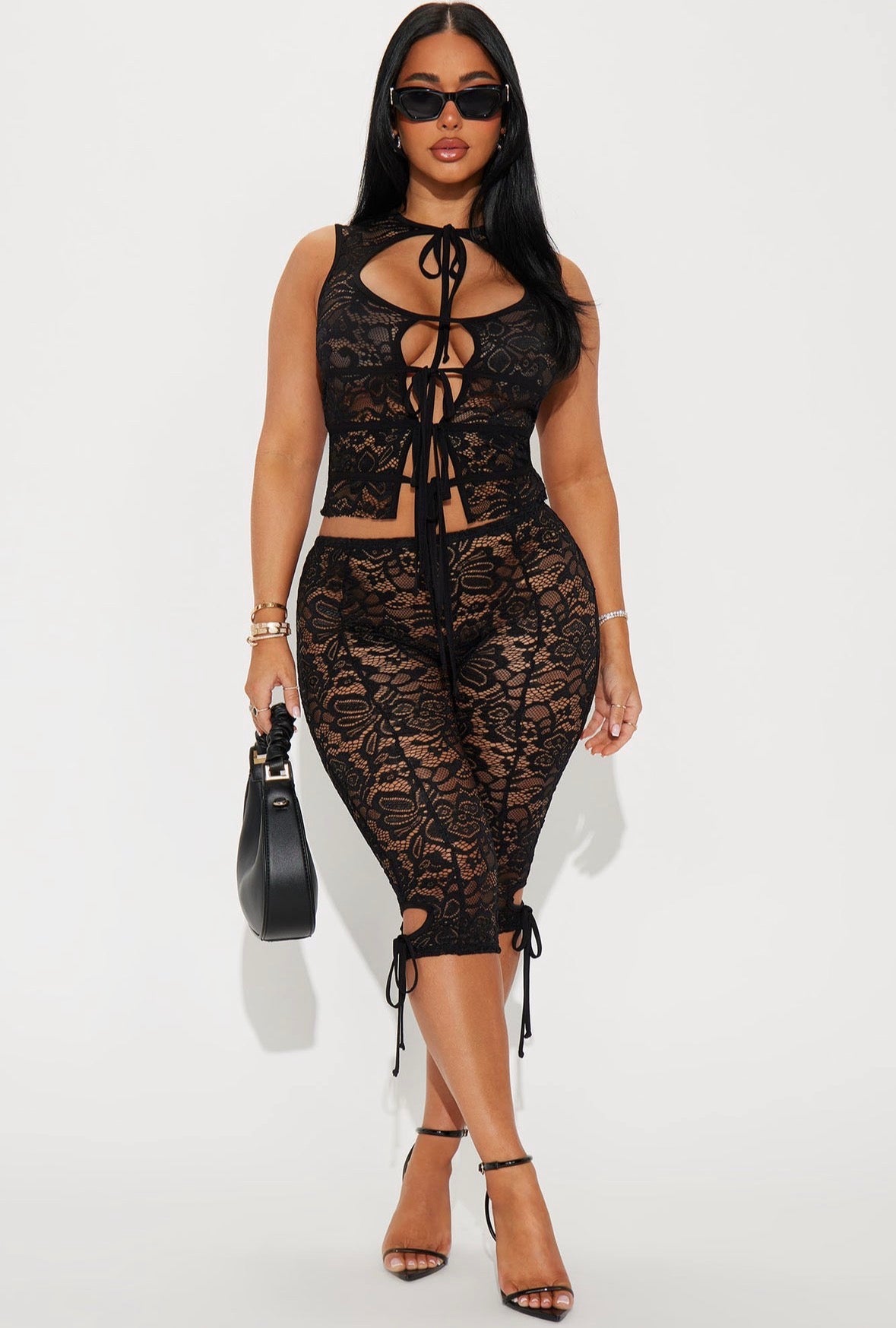 Merlot Lace Capri Set