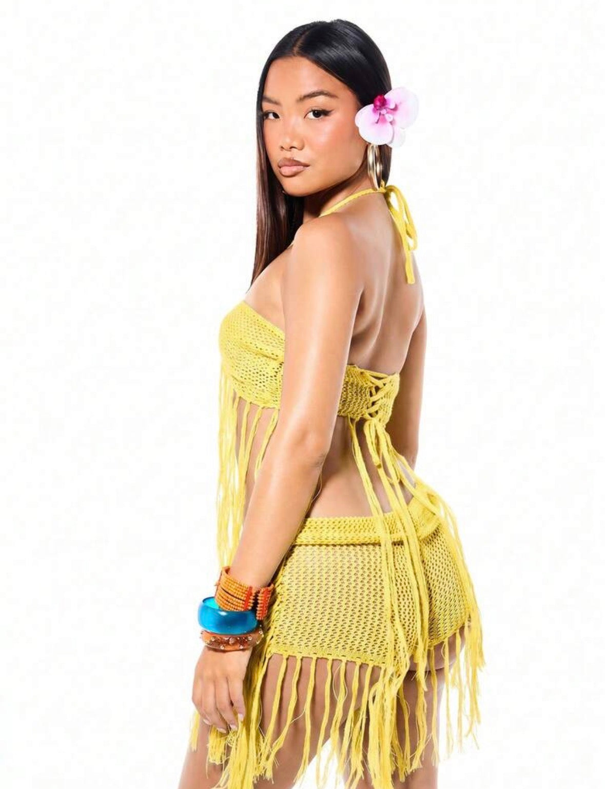 Tropics Knitted Fringe Set