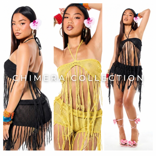Tropics Knitted Fringe Set