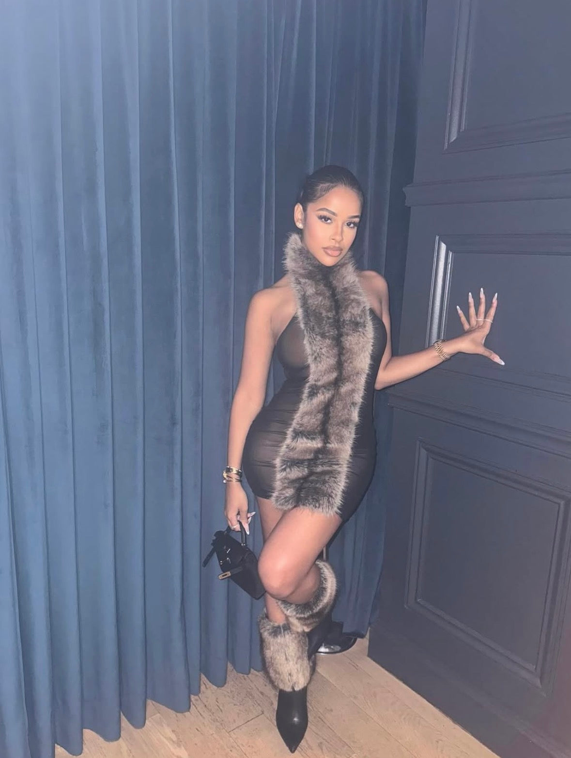 Wolfe Mink Bodycon Dress