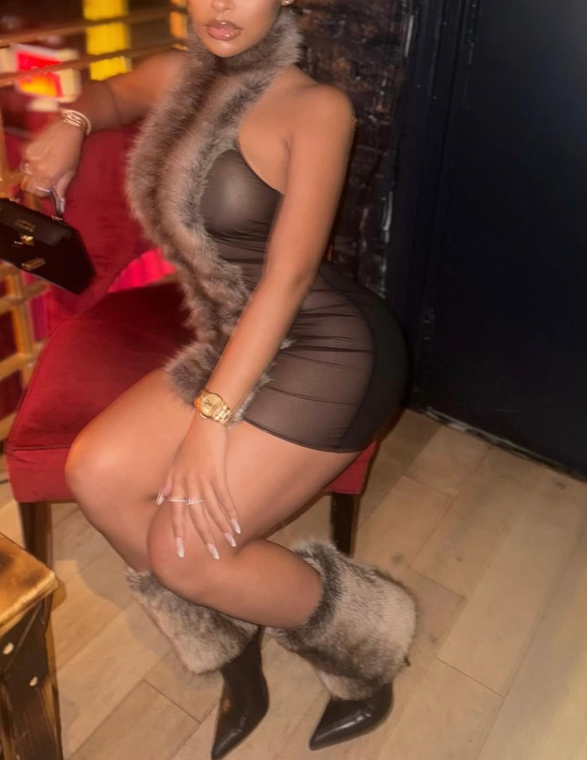 Wolfe Mink Bodycon Dress
