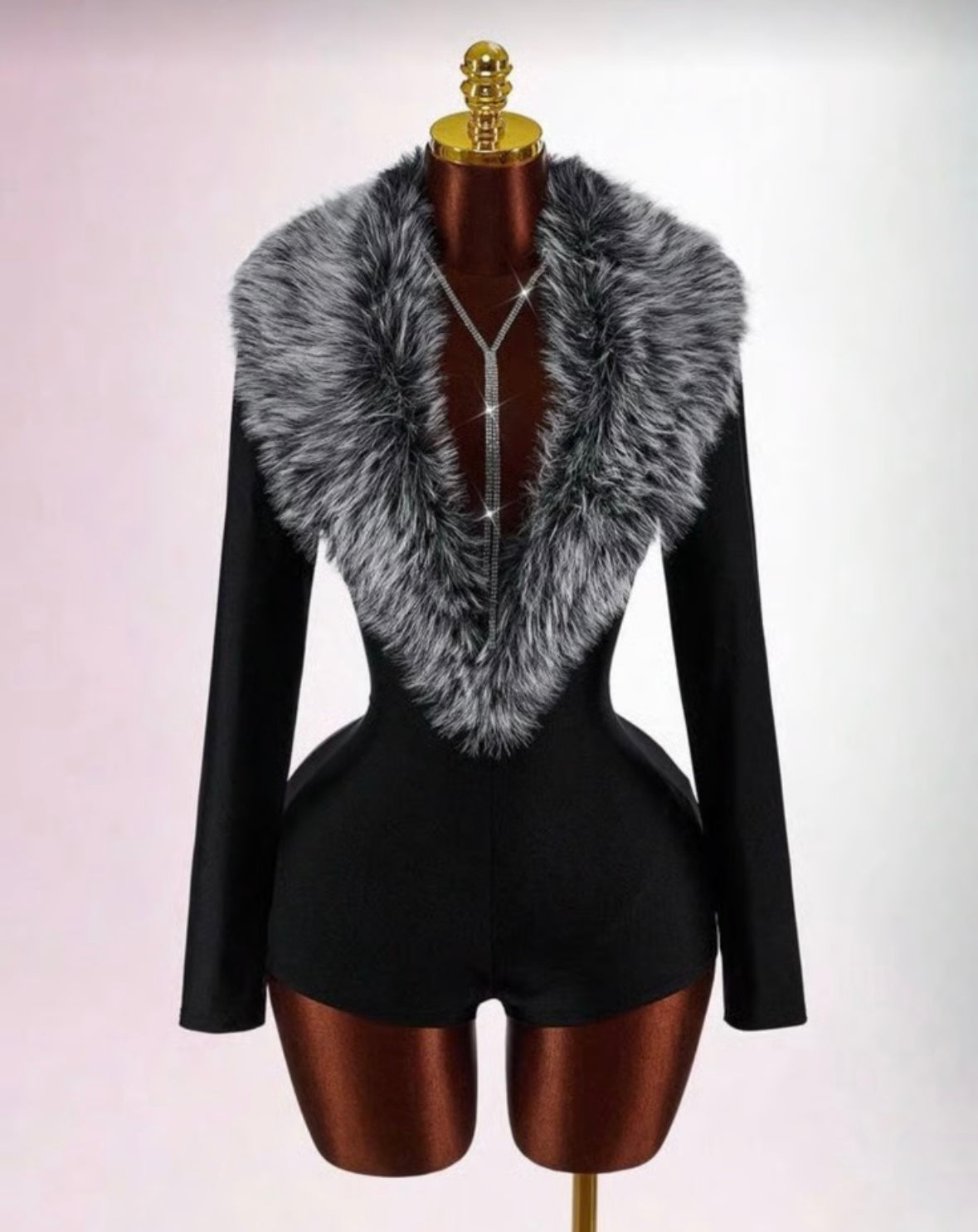 Moody Faux Fur Romper