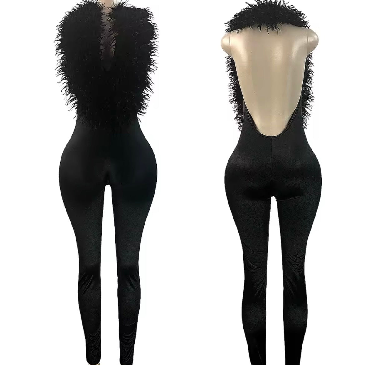 Ramze Faux Fur Full Jumpsuit