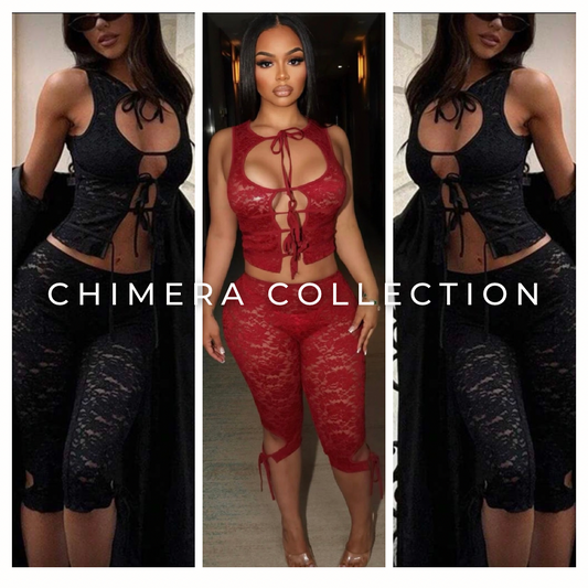 Merlot Lace Capri Set